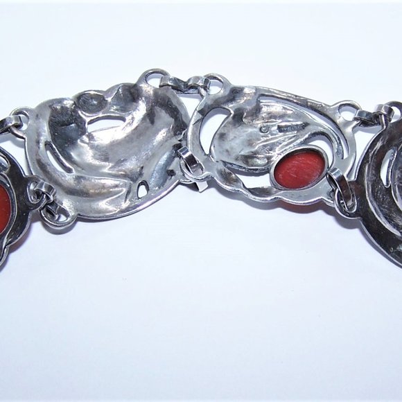 Danecraft Felch & Co Sterling Silver and Carnelian Link Bracelet - Doves - Picture 8 of 9